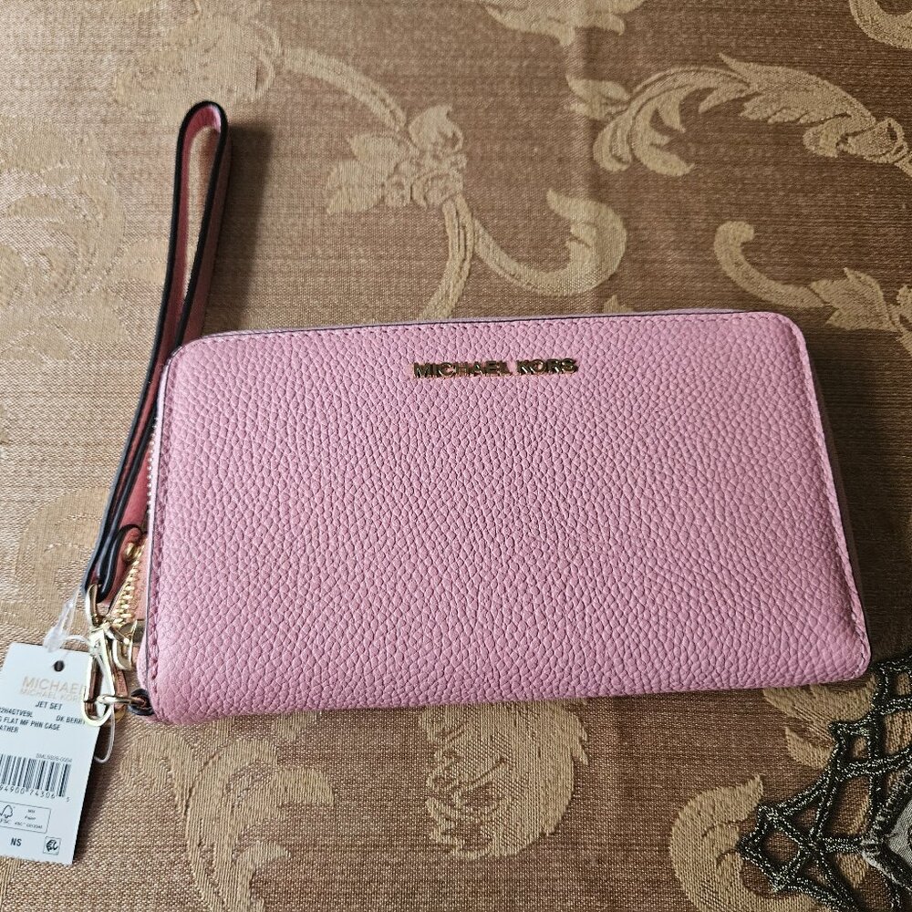 NWT Pink Pebble Michael Kors Wallet